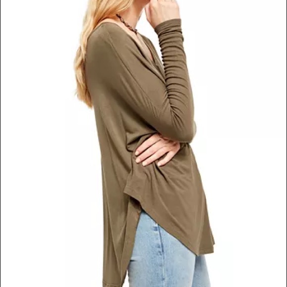 NWT Free People Moonshine Tunic Olive - Picture 2 of 3